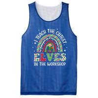 I Teach Cutest In The Workshop Teacher Rainbow Meaningful Gift Mesh Reversible Basketball Jersey Tank