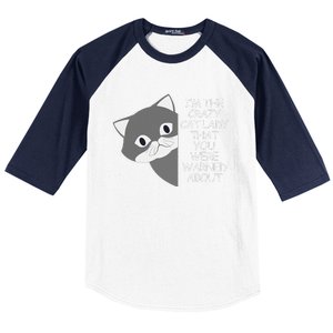 IM The Crazy Cat Lady That You Were Warned About Kamala 47 Gift Baseball Sleeve Shirt