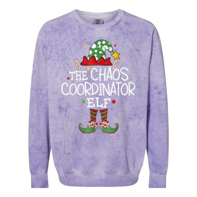 IM The Chaos Coordinator Elf Funny Christmas Matching Elf Colorblast Crewneck Sweatshirt