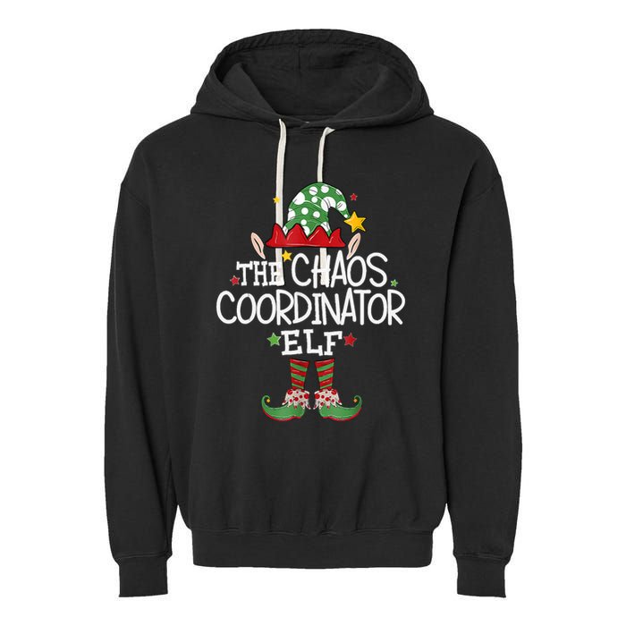 IM The Chaos Coordinator Elf Funny Christmas Matching Elf Garment-Dyed Fleece Hoodie
