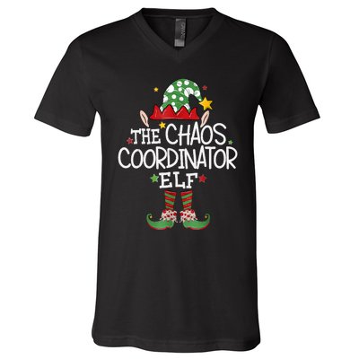 IM The Chaos Coordinator Elf Funny Christmas Matching Elf V-Neck T-Shirt