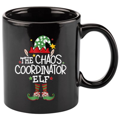 IM The Chaos Coordinator Elf Funny Christmas Matching Elf 11oz C Handle Ceramic Mug