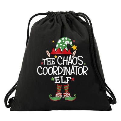 IM The Chaos Coordinator Elf Funny Christmas Matching Elf Drawstring Bag