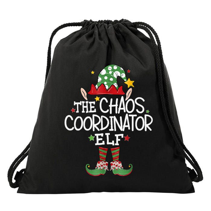IM The Chaos Coordinator Elf Funny Christmas Matching Elf Drawstring Bag