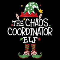 IM The Chaos Coordinator Elf Funny Christmas Matching Elf Drawstring Bag