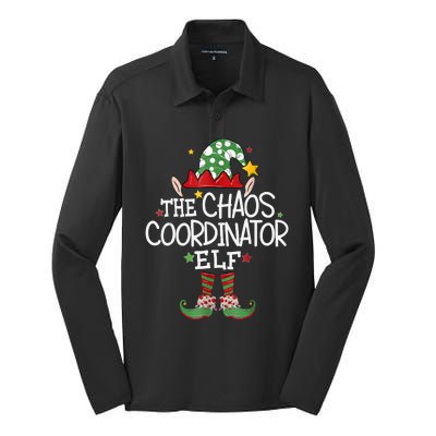 IM The Chaos Coordinator Elf Funny Christmas Matching Elf Silk Touch Performance Long Sleeve Polo