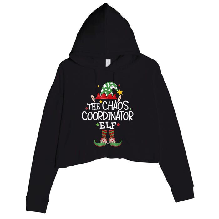 IM The Chaos Coordinator Elf Funny Christmas Matching Elf Crop Fleece Hoodie