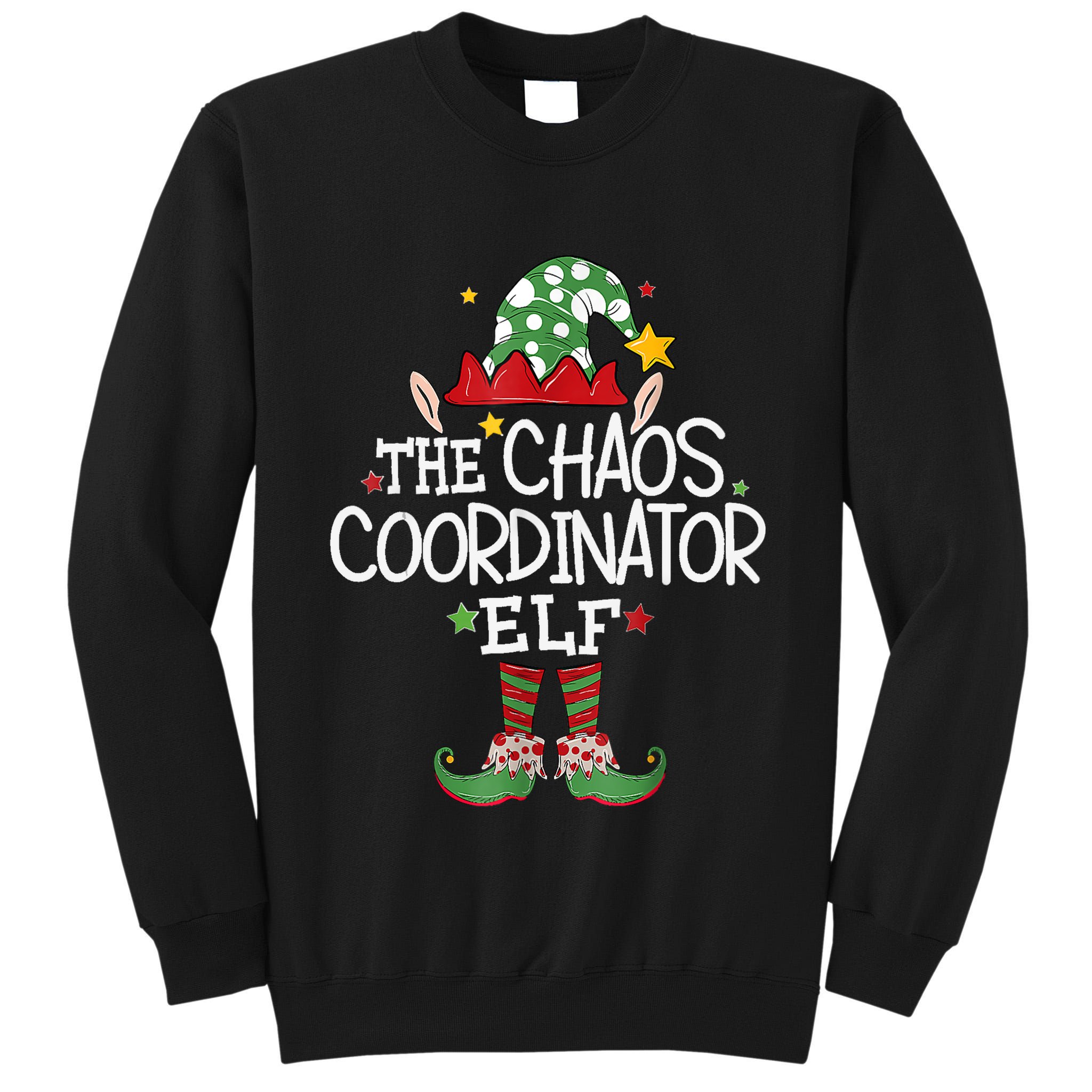 IM The Chaos Coordinator Elf Funny Christmas Matching Elf Tall Sweatshirt