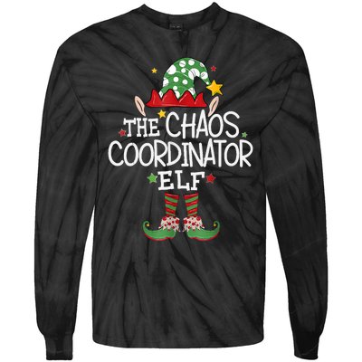 IM The Chaos Coordinator Elf Funny Christmas Matching Elf Tie-Dye Long Sleeve Shirt