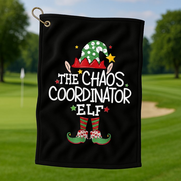 IM The Chaos Coordinator Elf Funny Christmas Matching Elf Golf Towel
