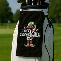 IM The Chaos Coordinator Elf Funny Christmas Matching Elf Golf Towel