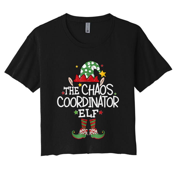 IM The Chaos Coordinator Elf Funny Christmas Matching Elf Crop Top