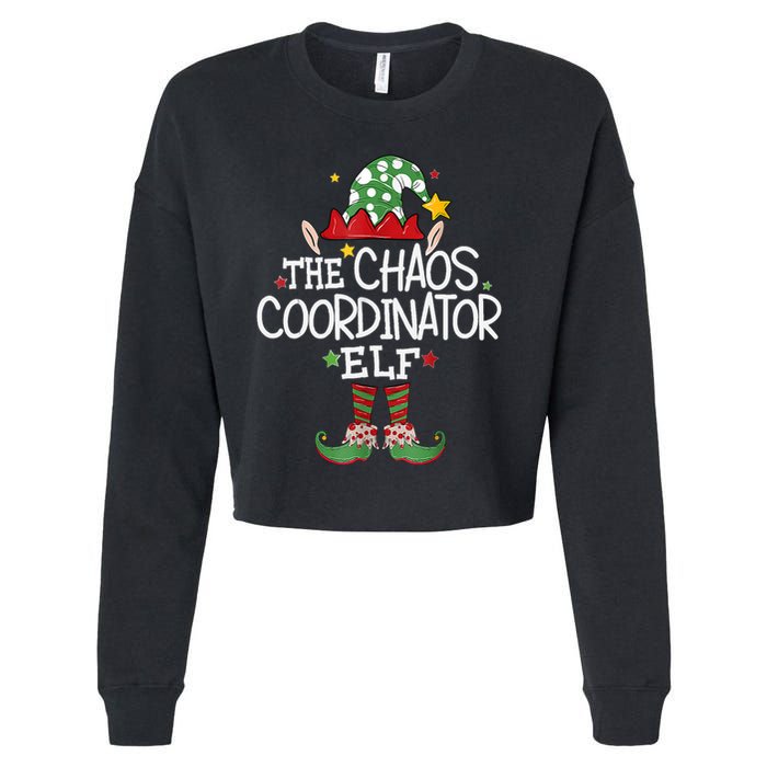 IM The Chaos Coordinator Elf Funny Christmas Matching Elf Cropped Pullover Crew