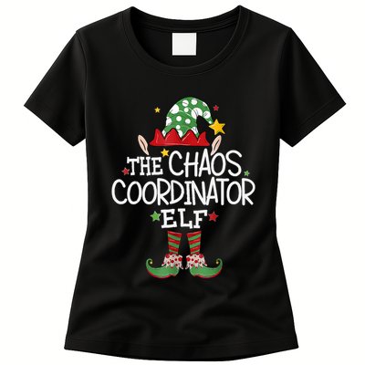 IM The Chaos Coordinator Elf Funny Christmas Matching Elf Womens T-Shirt