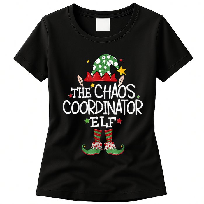 IM The Chaos Coordinator Elf Funny Christmas Matching Elf Womens T-Shirt