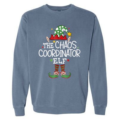 IM The Chaos Coordinator Elf Funny Christmas Matching Elf Garment-Dyed Sweatshirt