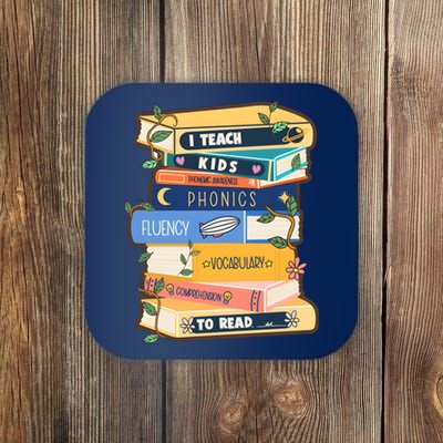 I Teach Child To Read Bookworm Coaster