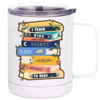 I Teach Child To Read Bookworm 12 oz Stainless Steel Tumbler Cup