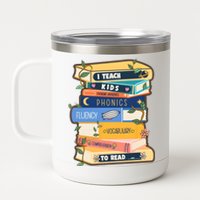 I Teach Child To Read Bookworm 12 oz Stainless Steel Tumbler Cup