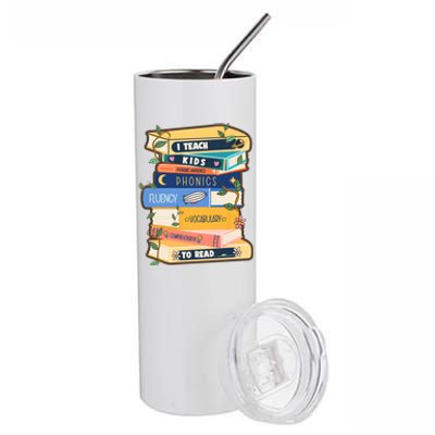 I Teach Child To Read Bookworm Stainless Steel Tumbler