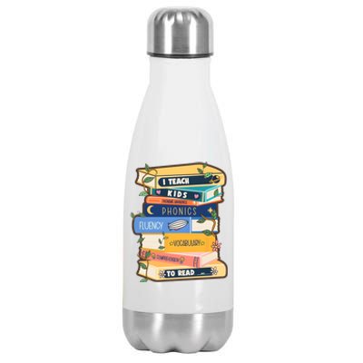 I Teach Child To Read Bookworm Stainless Steel Insulated Water Bottle