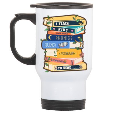 I Teach Child To Read Bookworm Stainless Steel Travel Mug