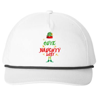 I'm Too Cute For The Naughty List Funny Christmas Cute Elf Cute Gift Snapback Five-Panel Rope Hat