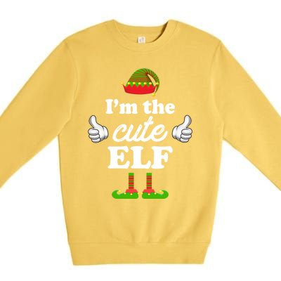 I'm The Cute Elf Matching Family Funny Christmas Group Gift Cute Gift Premium Crewneck Sweatshirt