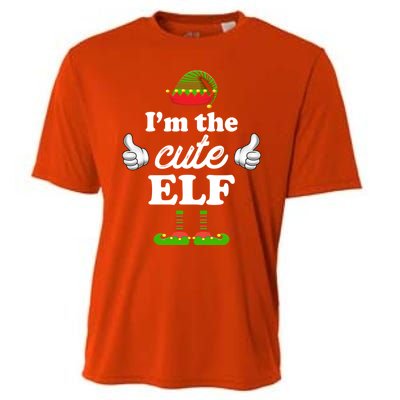 I'm The Cute Elf Matching Family Funny Christmas Group Gift Cute Gift Cooling Performance Crew T-Shirt