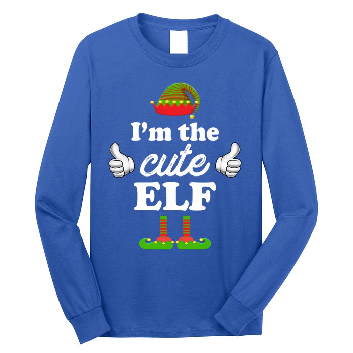 I'm The Cute Elf Matching Family Funny Christmas Group Gift Cute Gift Long Sleeve Shirt