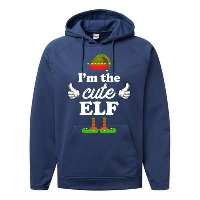 I'm The Cute Elf Matching Family Funny Christmas Group Gift Cute Gift Performance Fleece Hoodie