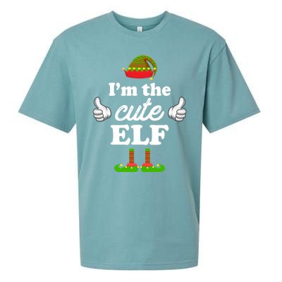 I'm The Cute Elf Matching Family Funny Christmas Group Gift Cute Gift Sueded Cloud Jersey T-Shirt