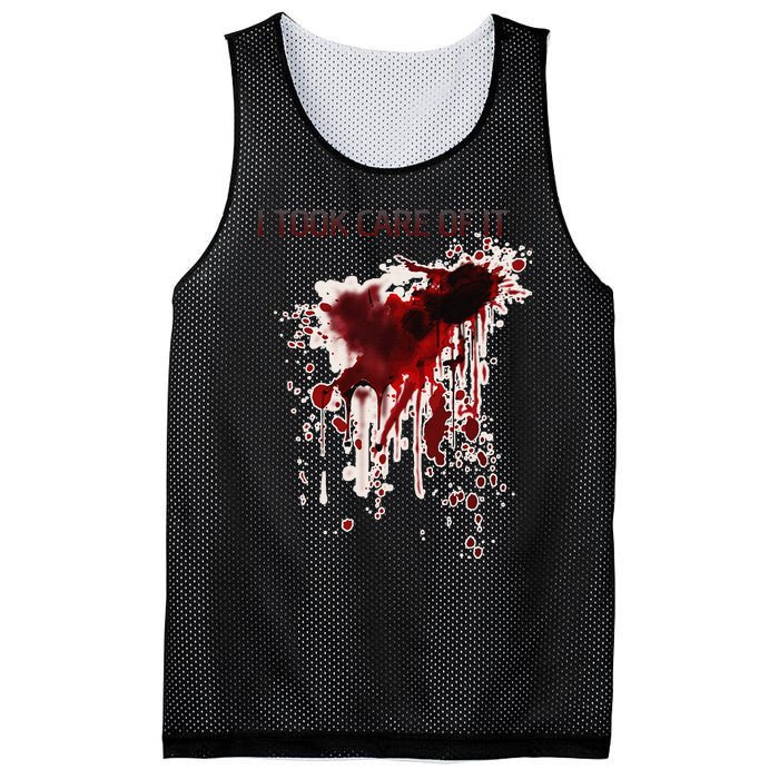 I Took Care Of It Bloody Blood Stained Horror Costume Gift Mesh Reversible Basketball Jersey Tank