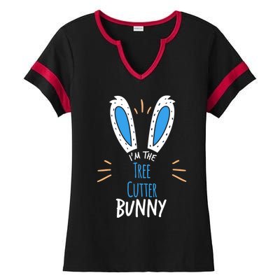 I'm Tree Cutter Bunny Ears Easter Sunday Funny Gift Ladies Halftime Notch Neck Tee