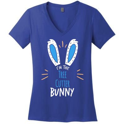 I'm Tree Cutter Bunny Ears Easter Sunday Funny Gift Women's V-Neck T-Shirt