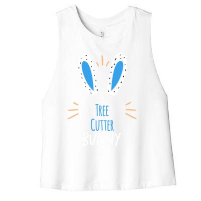 I'm Tree Cutter Bunny Ears Easter Sunday Funny Gift Women's Racerback Cropped Tank