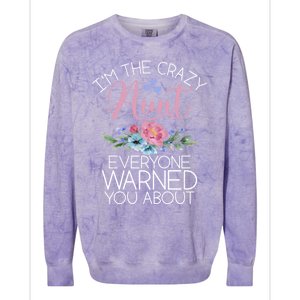 I'm The Crazy Aunt Everyone Warned You About Funny Aunt Gift Colorblast Crewneck Sweatshirt