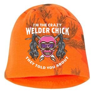 I'm The Crazy Welder Chick They Told You About Welding Kati - Camo Knit Beanie