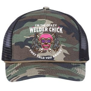 I'm The Crazy Welder Chick They Told You About Welding Retro Rope Trucker Hat Cap