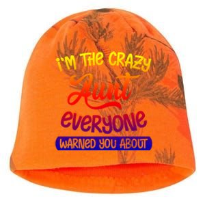 I'm The Crazy Aunt Everyone Warned You About Funny Auntie Gift Kati - Camo Knit Beanie