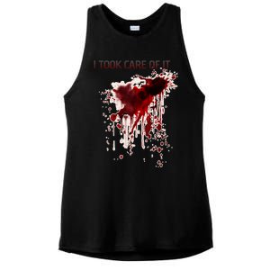 I Took Care Of It Bloody Blood Stained Horror Costume Ladies PosiCharge Tri-Blend Wicking Tank