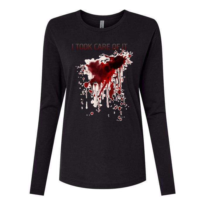 I Took Care Of It Bloody Blood Stained Horror Costume Womens Cotton Relaxed Long Sleeve T-Shirt