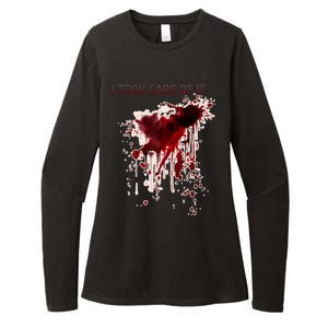 I Took Care Of It Bloody Blood Stained Horror Costume Womens CVC Long Sleeve Shirt