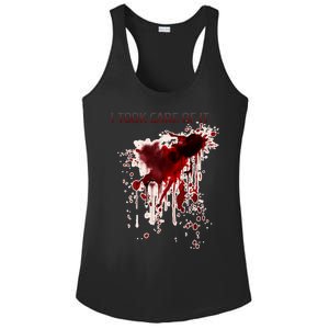 I Took Care Of It Bloody Blood Stained Horror Costume Ladies PosiCharge Competitor Racerback Tank