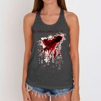 I Took Care Of It Bloody Blood Stained Horror Costume Women's Knotted Racerback Tank