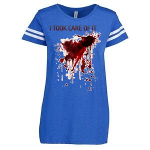 I Took Care Of It Bloody Blood Stained Horror Costume Enza Ladies Jersey Football T-Shirt