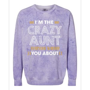 I'm The Crazy Aunt Everyone Warned You About Funny Gift Colorblast Crewneck Sweatshirt