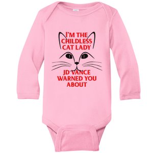 IM The Childless Cat Lady Jd Vance Warned You About Gift Baby Long Sleeve Bodysuit