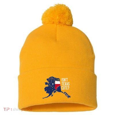 Isnt Texas Cute Alaska Home Ak State Design Pom Pom 12in Knit Beanie