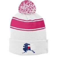 Isnt Texas Cute Alaska Home Ak State Design Stripe Pom Pom Beanie
